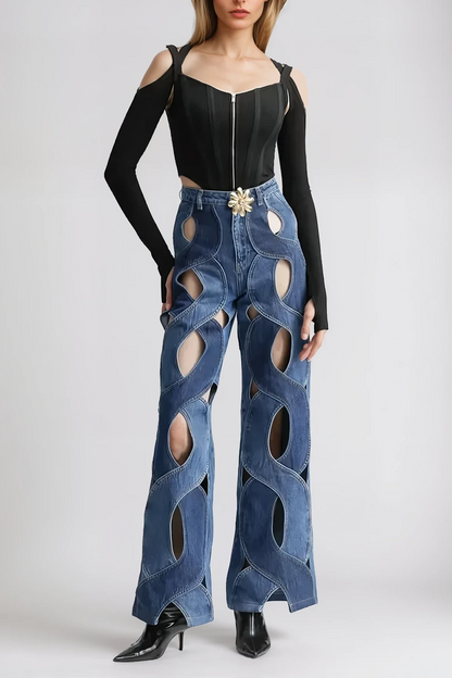 Abigail Cutout Detaylı Jean Pantolon