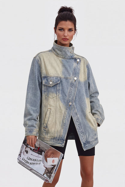 Aegle Asimetrik Kesim Denim Ceket