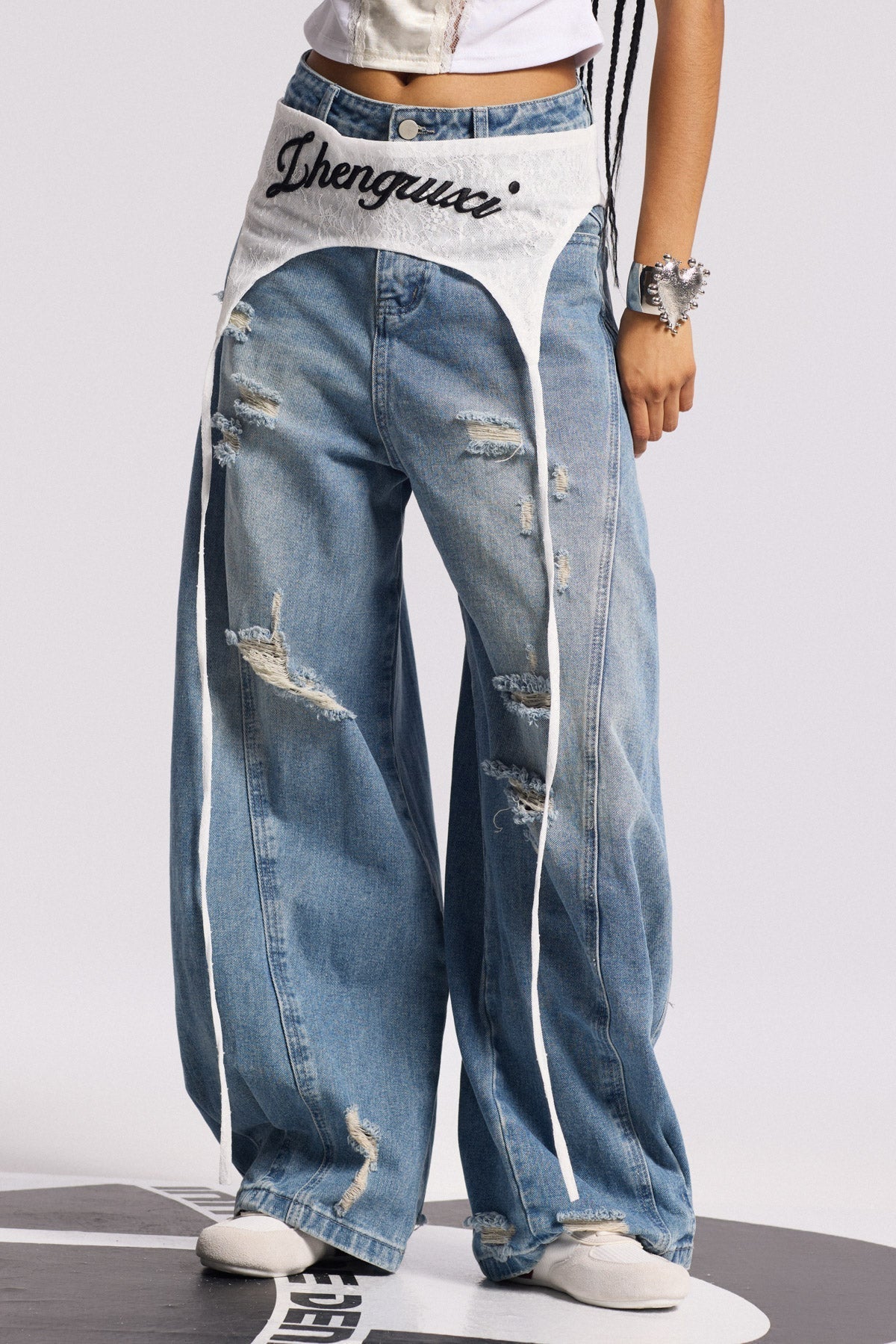 Anouk Asimetrik Deconstruct Barrel Jean Pantolon