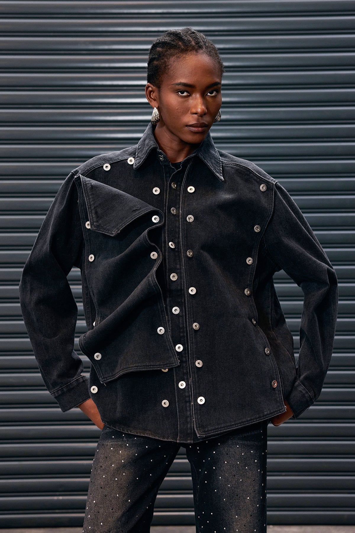 Antony Deconstruct Düğme Detaylı Denim Ceket