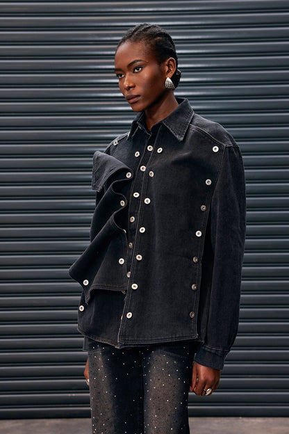 Antony Deconstruct Düğme Detaylı Denim Ceket