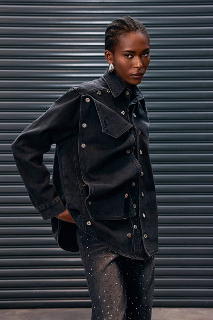 Antony Deconstruct Düğme Detaylı Denim Ceket