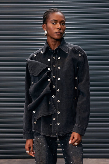 Antony Deconstruct Düğme Detaylı Denim Ceket