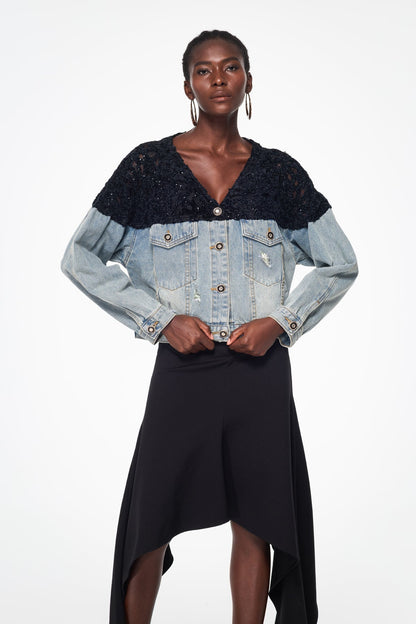 Bakhtiyar Payet İşlemeli Denim Ceket