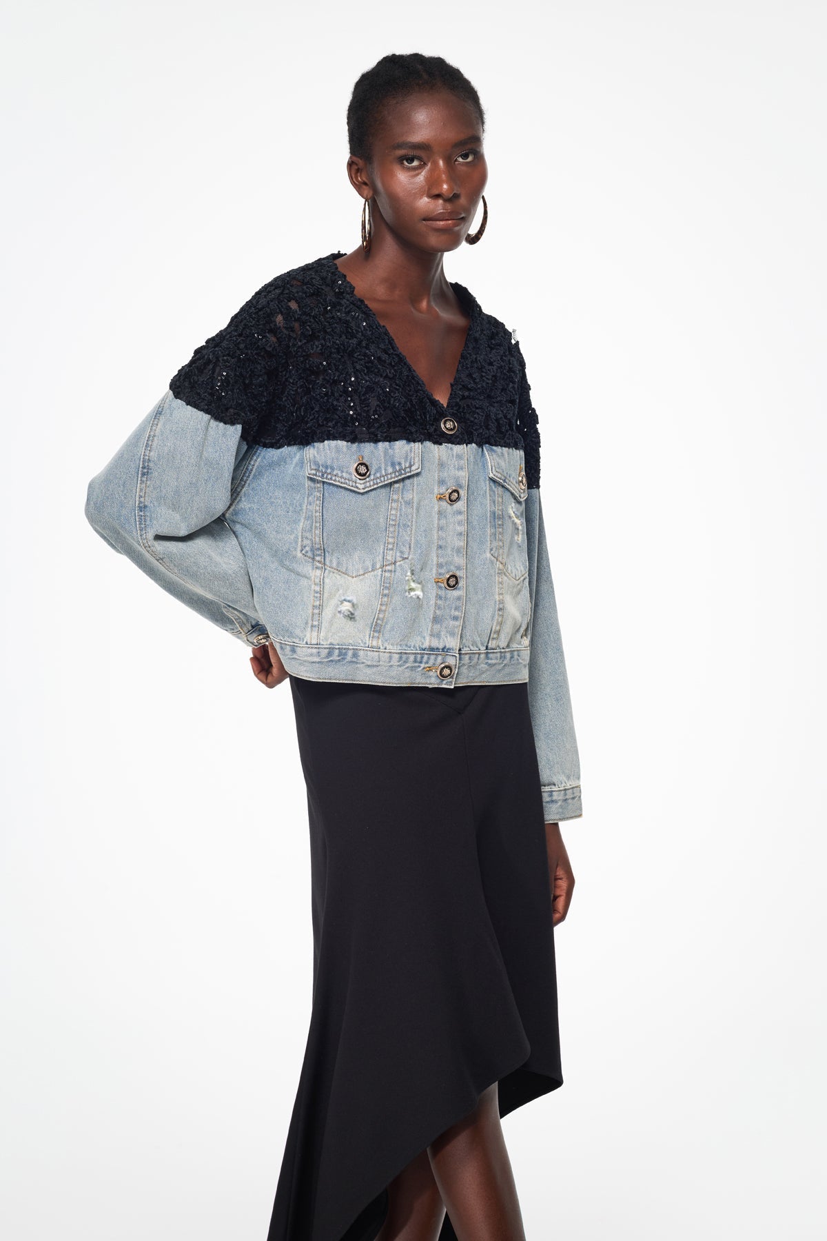 Bakhtiyar Payet İşlemeli Denim Ceket