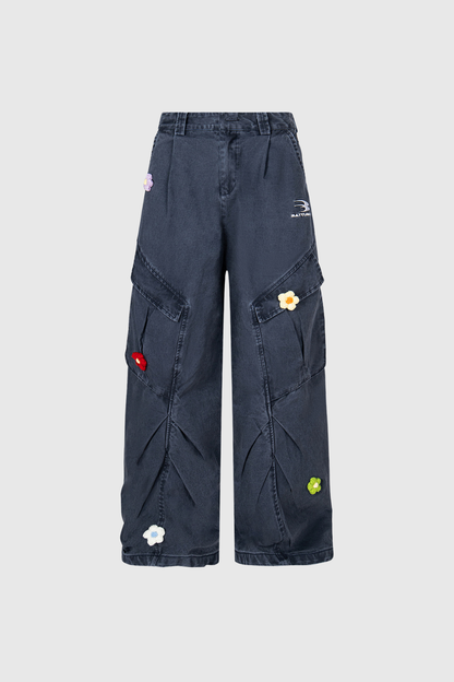 Blossom Çiçek Desenli Kargo Jean Pantolon