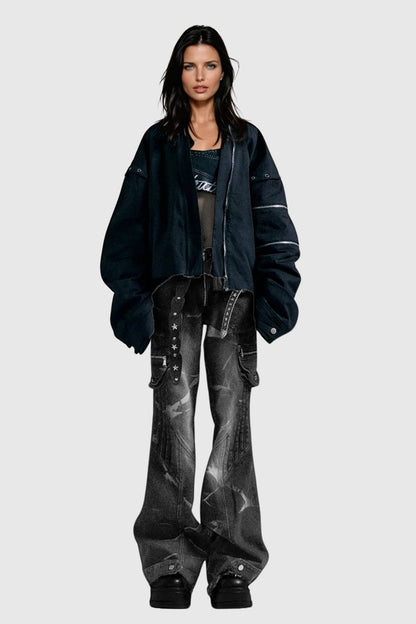 Brandee Baskılı ve İşleme Detaylı Bootcut Jean Pantolon