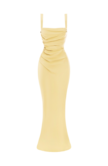 Calanthe Maxi Elbise - Limon Sarısı