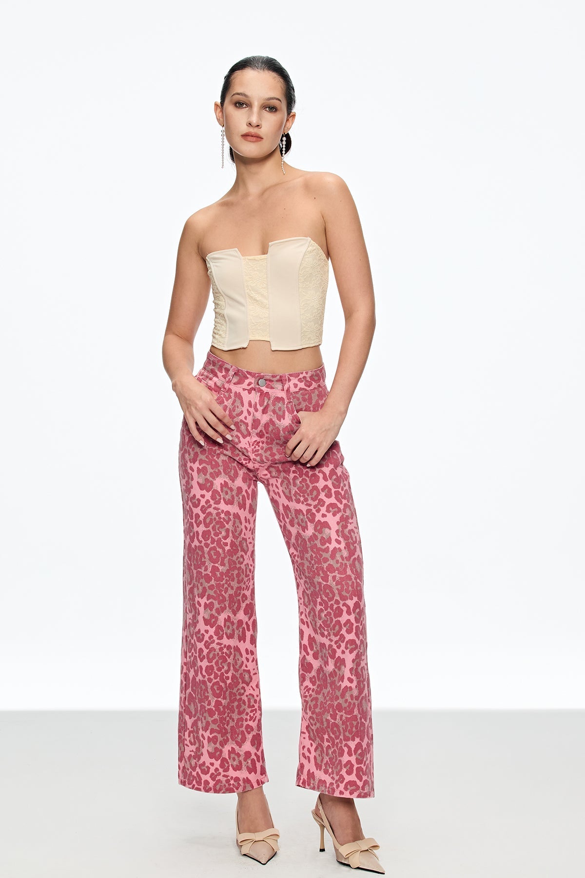 Cahal Leopar Desenli Jean Pantolon