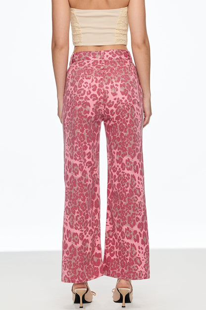 Cahal Leopar Desenli Jean Pantolon