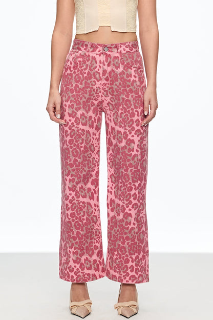 Cahal Leopar Desenli Jean Pantolon
