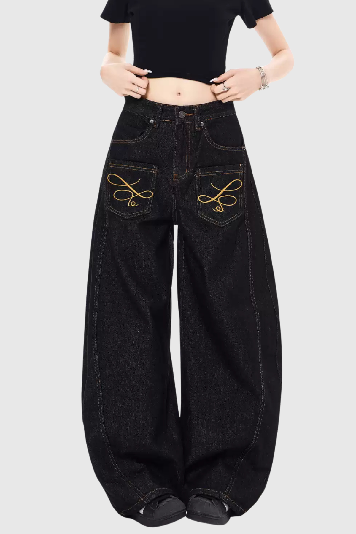 Callias Baskılı Baggy Jean Pantolon