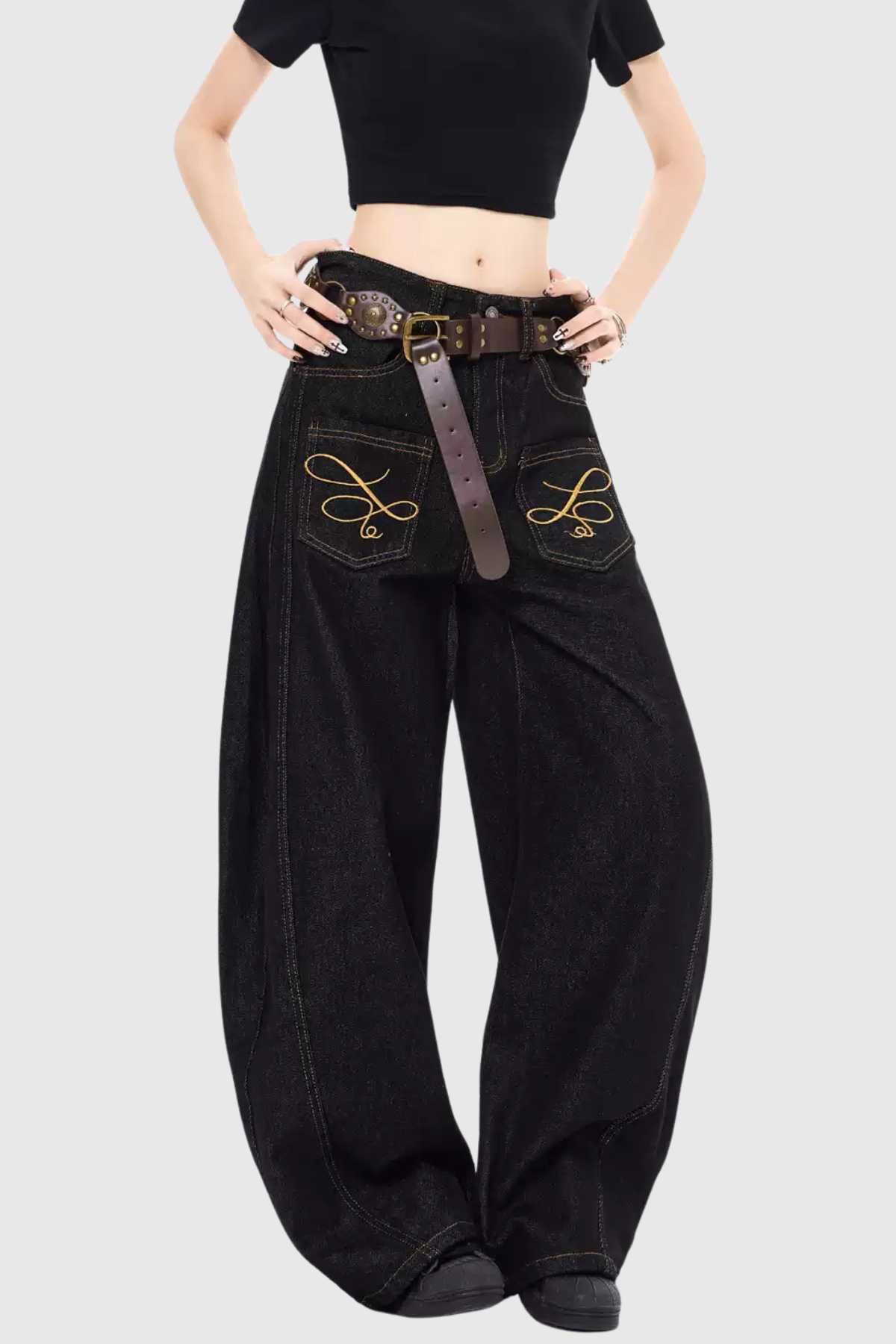Callias Baskılı Baggy Jean Pantolon