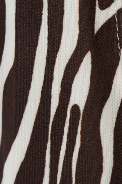 Caprina Zebra Desenli Fermuar Detaylı Jean Pantolon