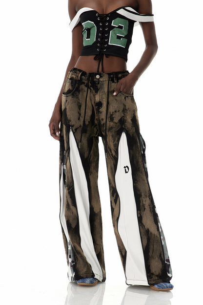 Caprina Fermuar ve Batik Desenli Jean Pantolon