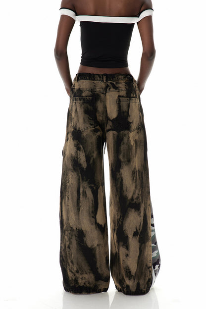 Caprina Fermuar ve Batik Desenli Jean Pantolon