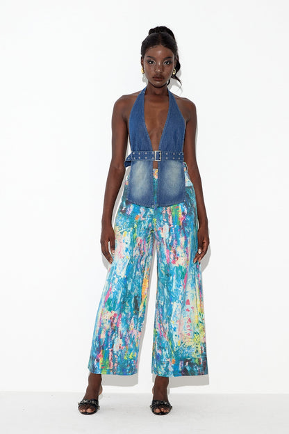 Caryl Batik Desenli Jean Pantolon