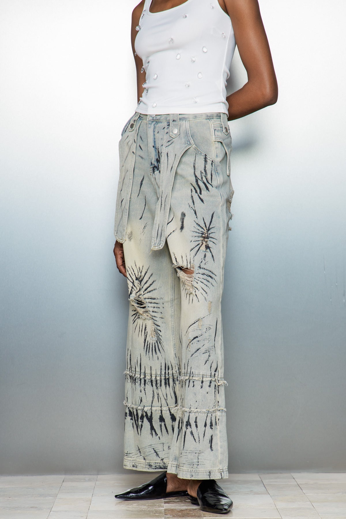 Caryn Graffiti Barrel Jean Pantolon