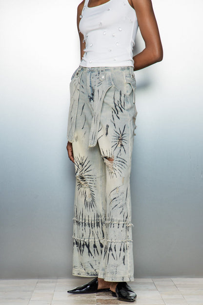 Caryn Graffiti Barrel Jean Pantolon