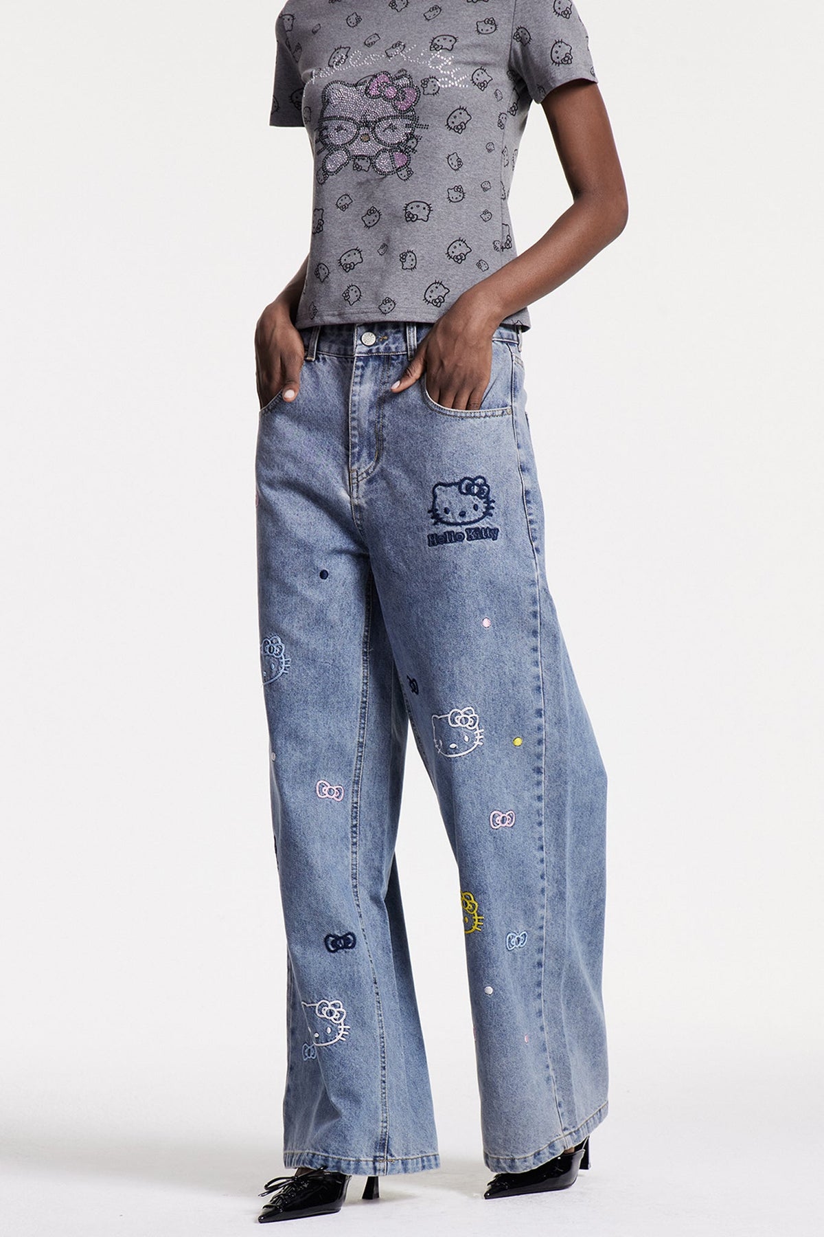 Cholpon Baskılı Jean Pantolon