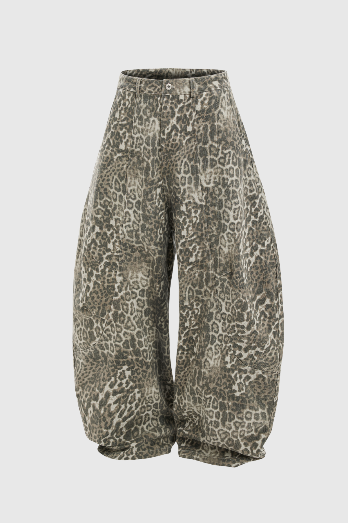 Citlali Leopar Desenli Baggy Jean Pantolon