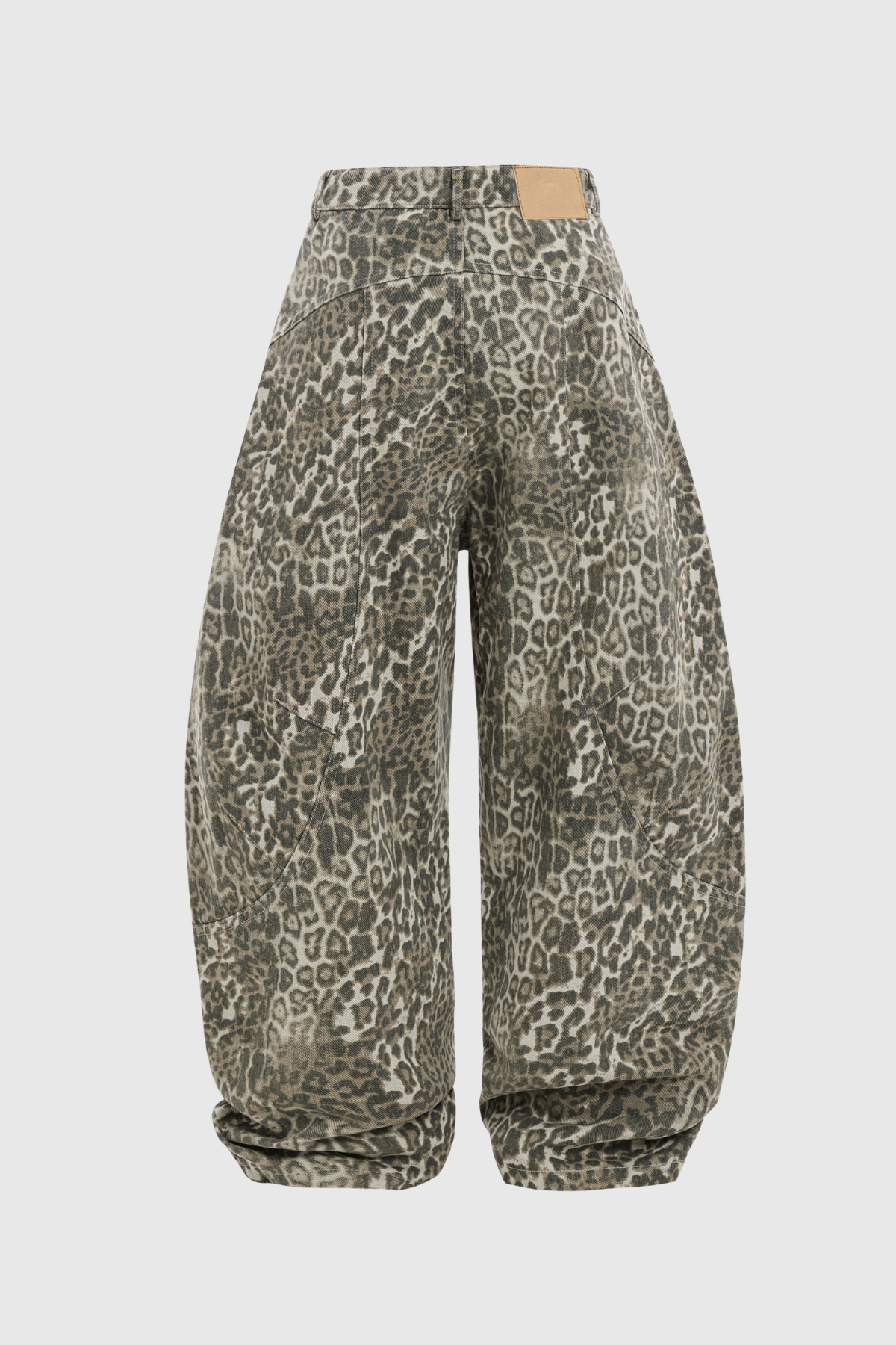 Citlali Leopar Desenli Baggy Jean Pantolon