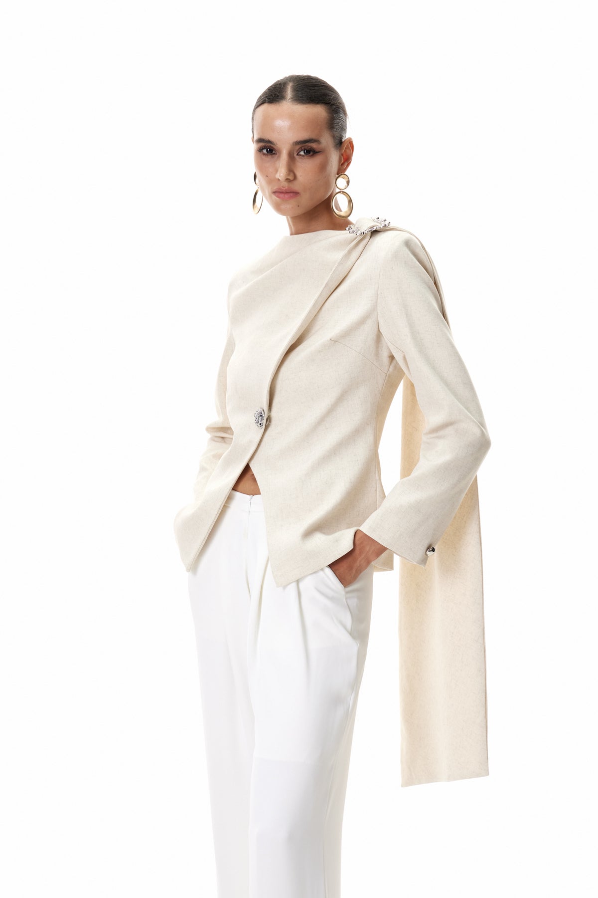 Cosima Şal Ruch Asimetrik Blazer