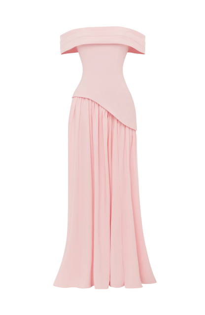 Delilah Maxi Elbise - Pudra