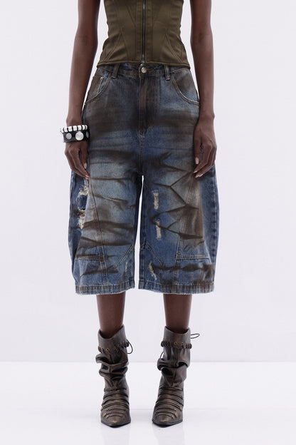 Dat Batik Desenli Kapri Jean Pantolon