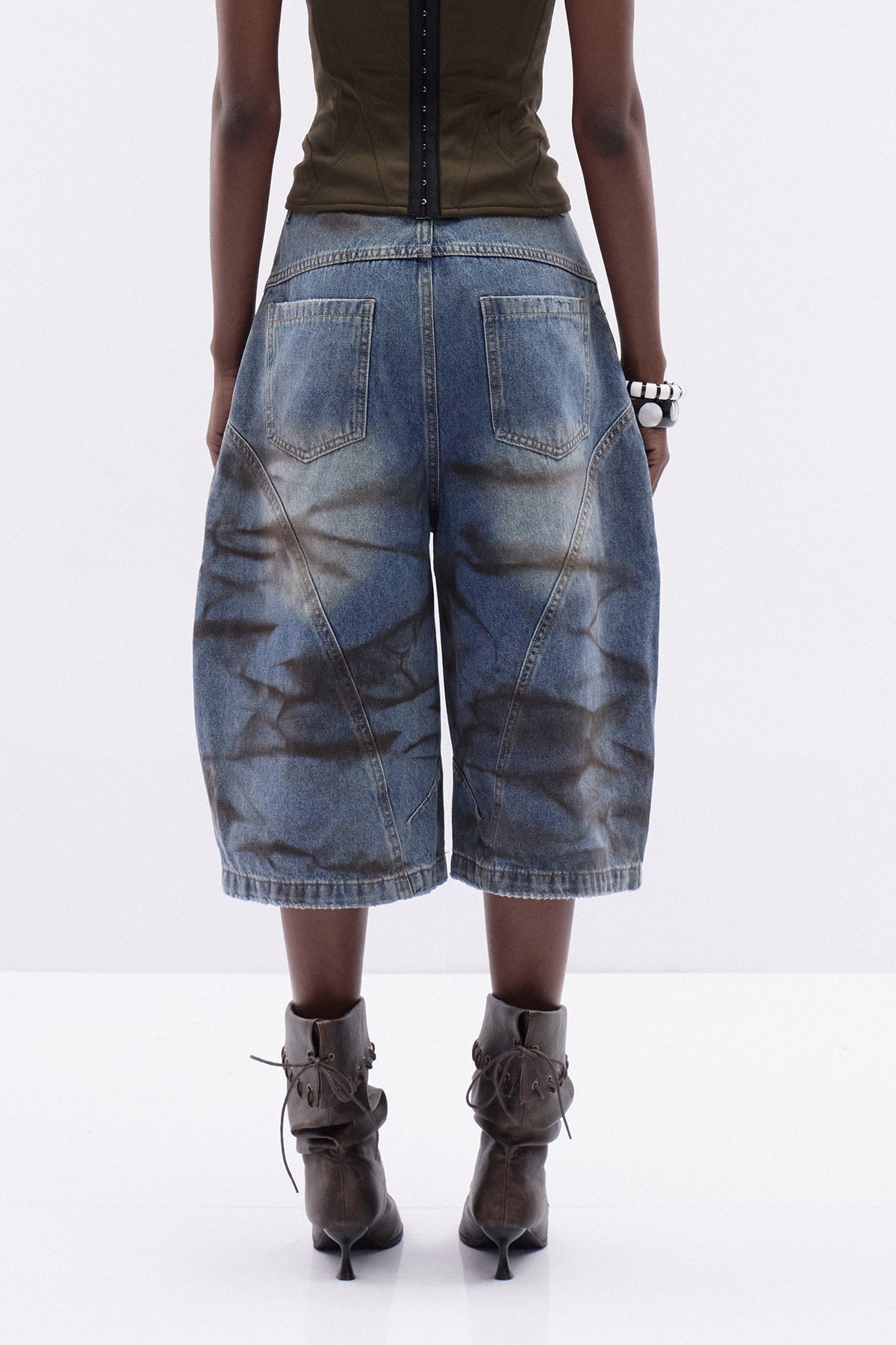Dat Batik Desenli Kapri Jean Pantolon