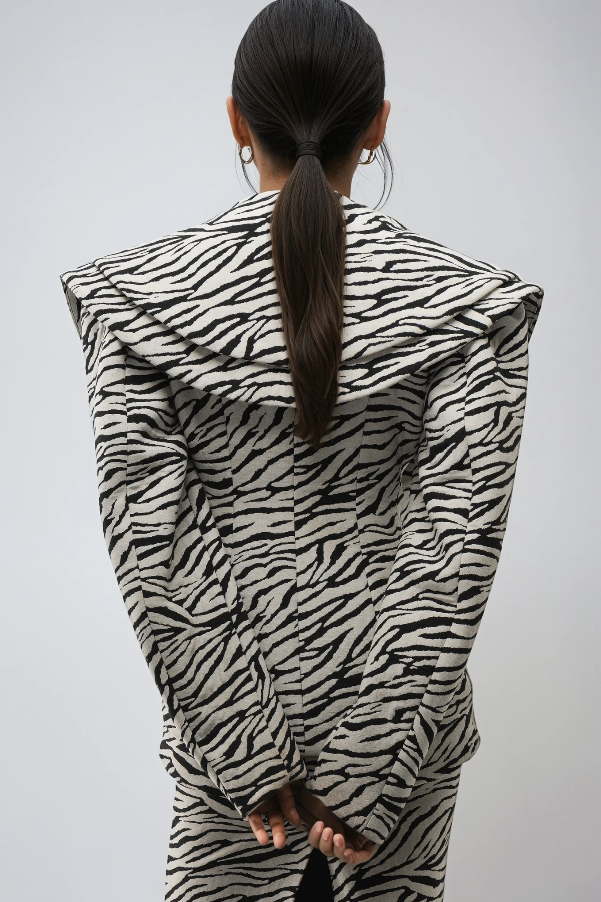 Dileep Zebra Desenli Derin Dekolte Ceket
