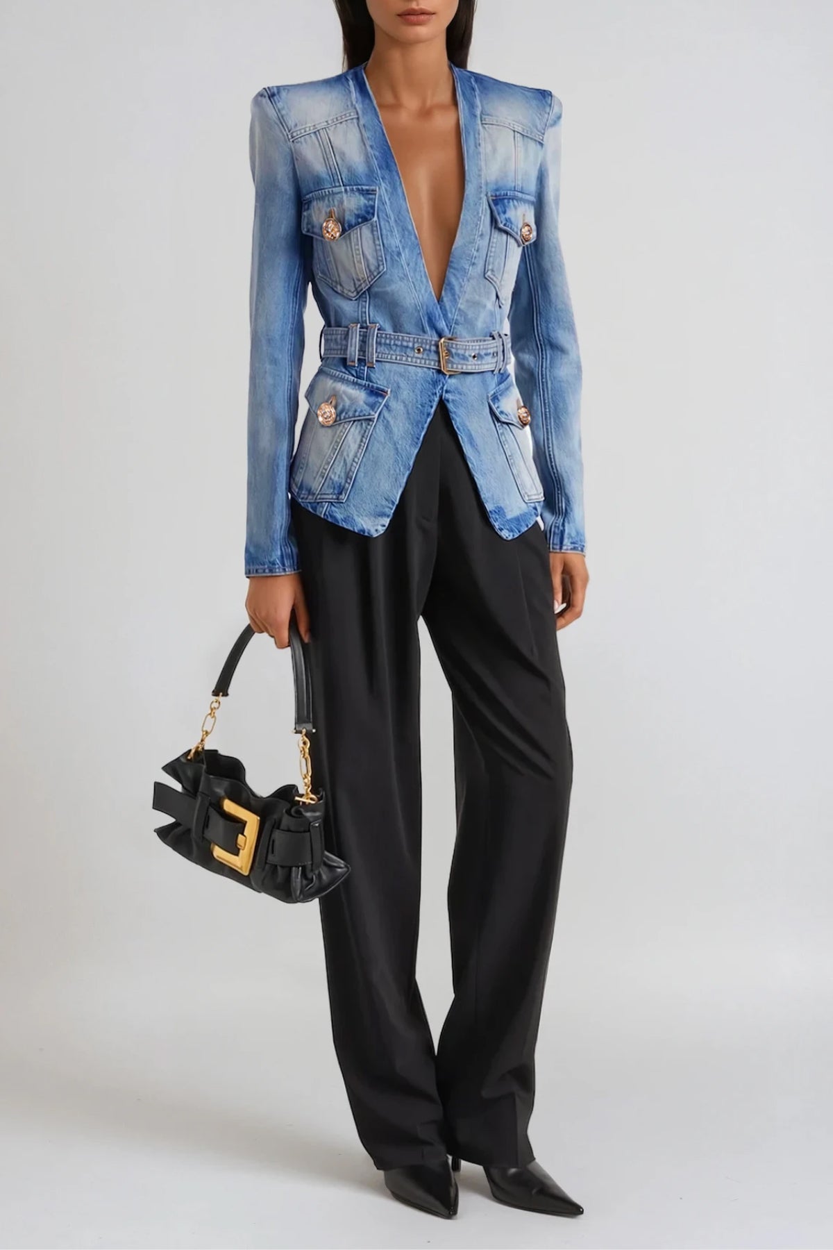 Dionysia Derin Yaka Denim Ceket