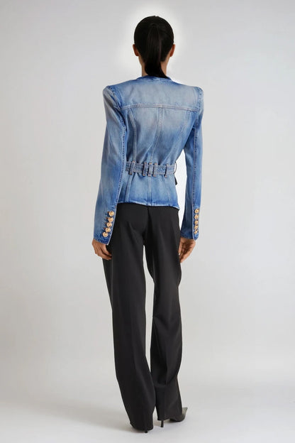 Dionysia Derin Yaka Denim Ceket