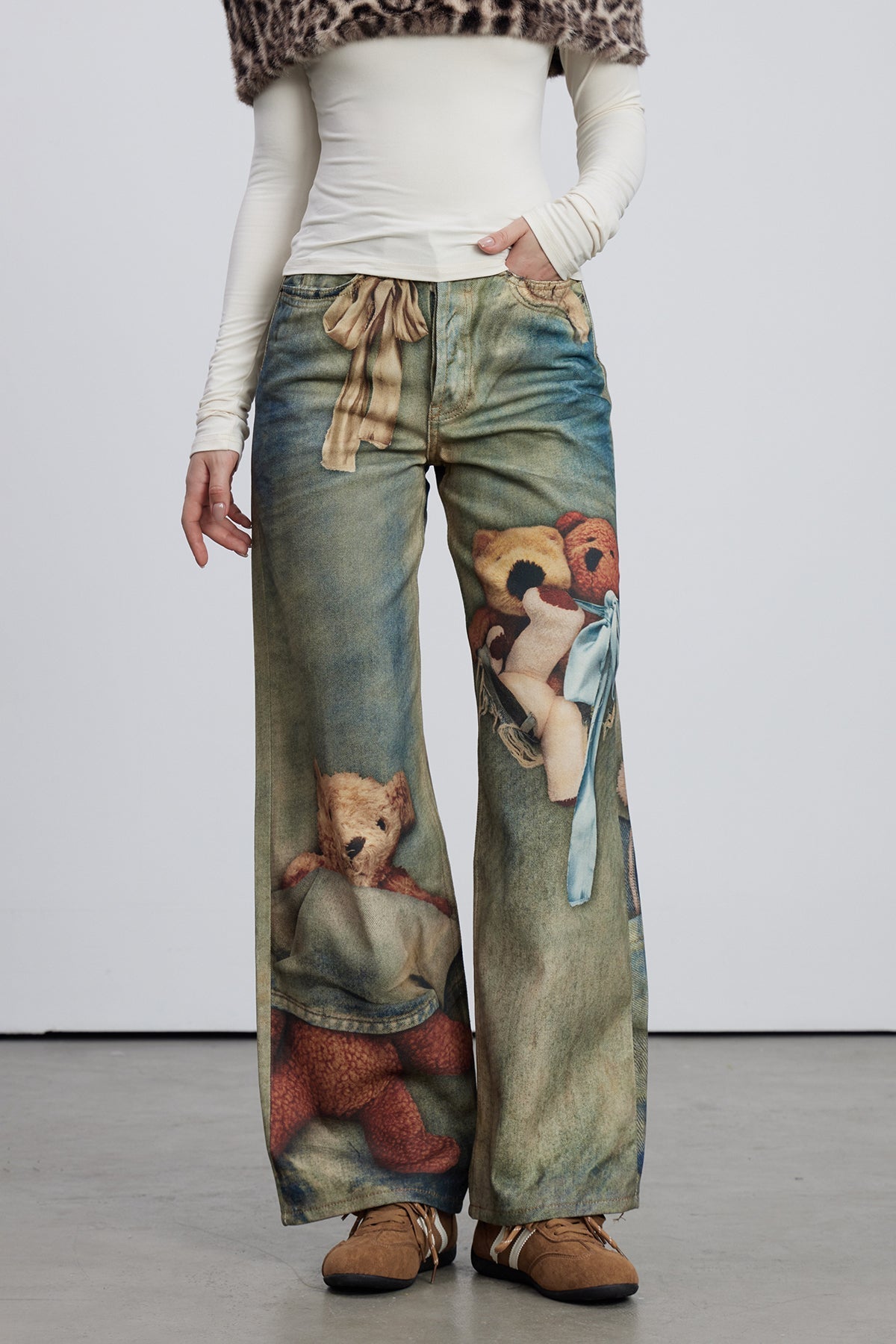 Dmitar Baskılı Barrel Jean Pantolon