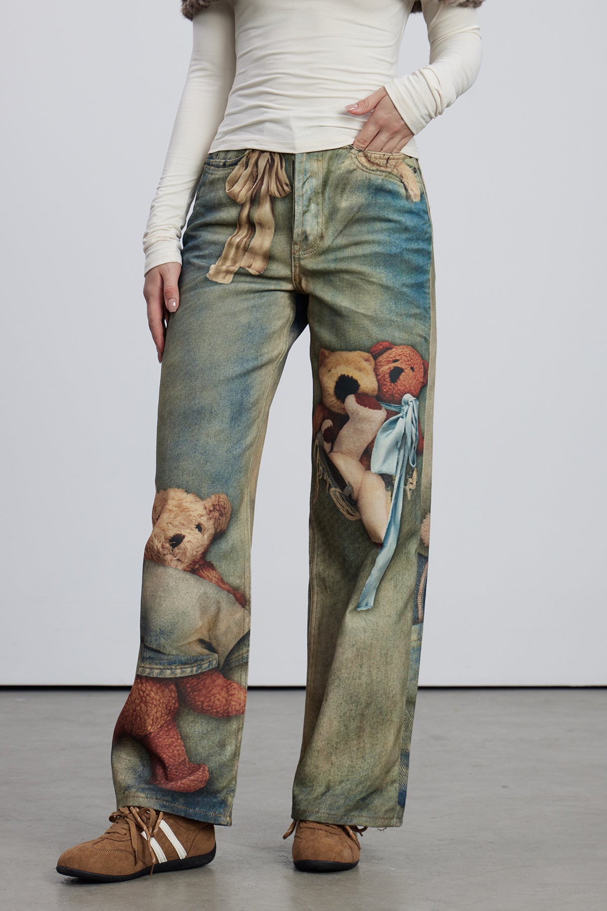 Dmitar Baskılı Barrel Jean Pantolon