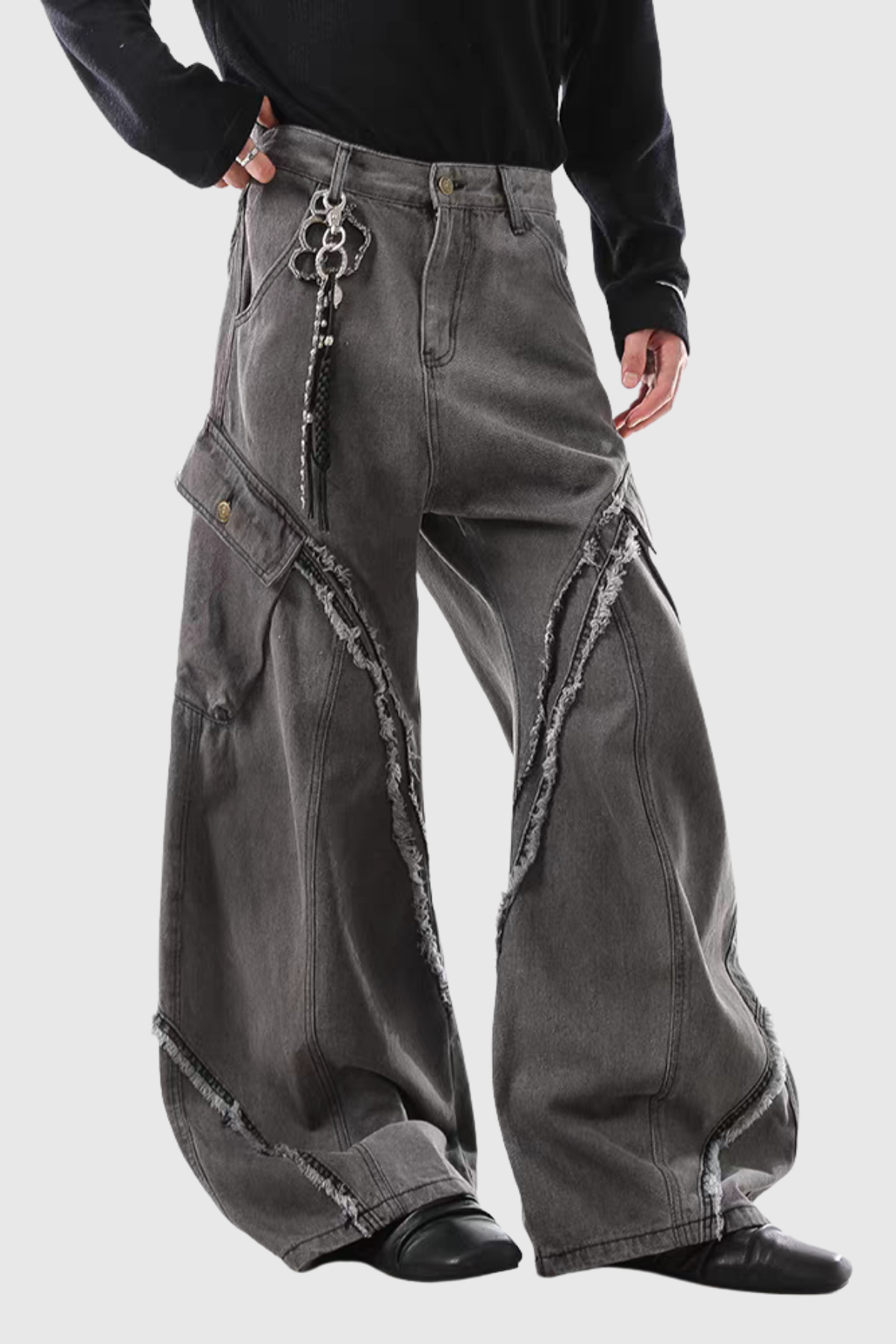 Doaa Püskül Detaylı Barrel Jean Pantolon