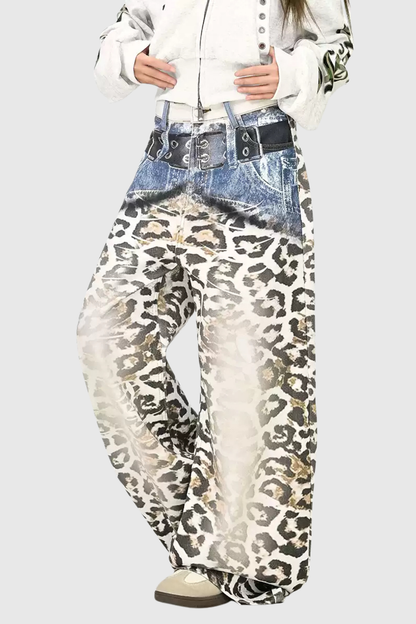 Donncha Dekonstrüksiyon Leopar Barrel Jean Pantolon