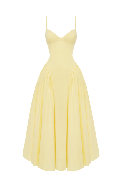 Emerson Midi Elbise - Limon Sarısı