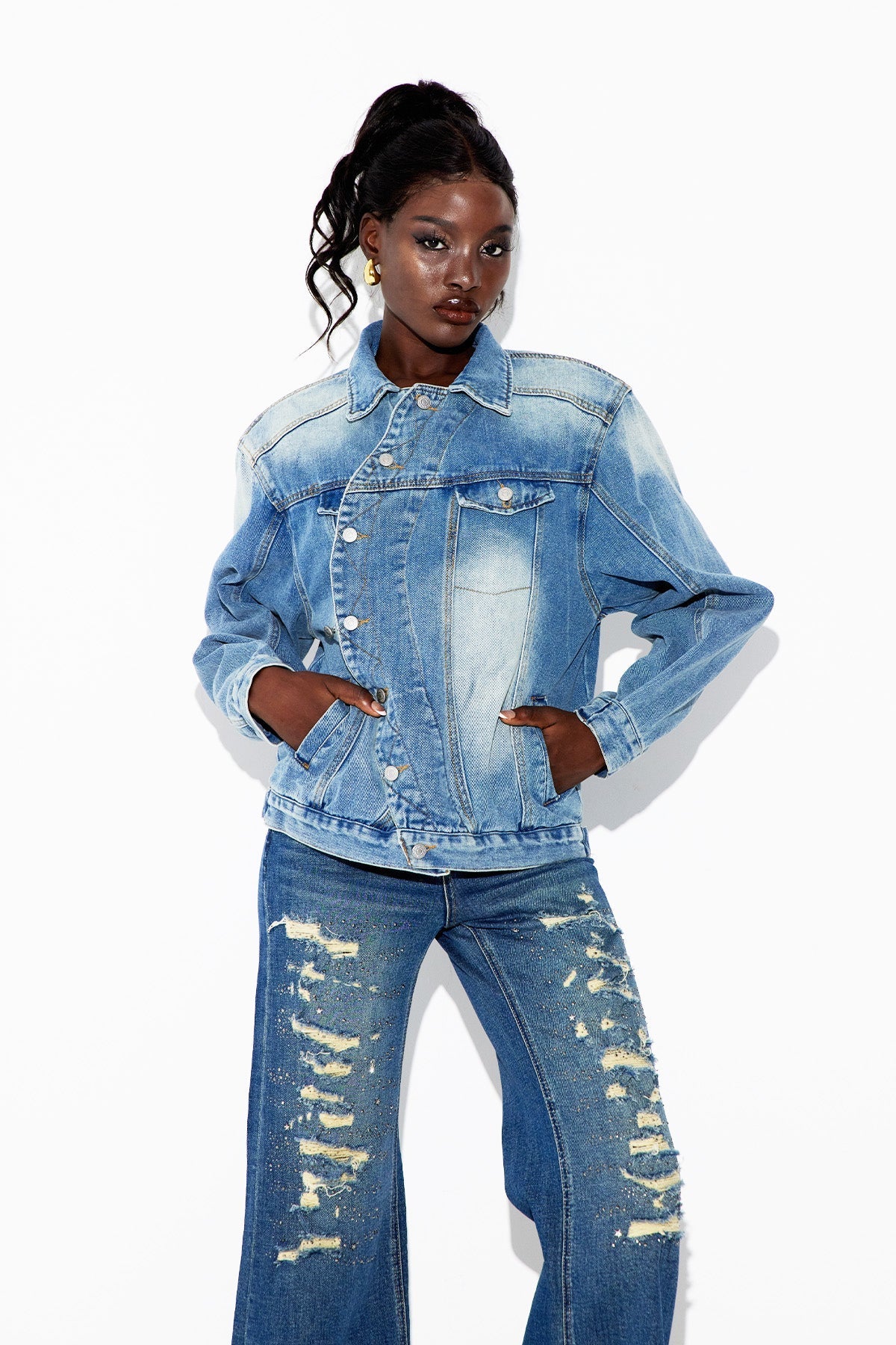 Ebbe Dekonstrüksiyon Denim Ceket