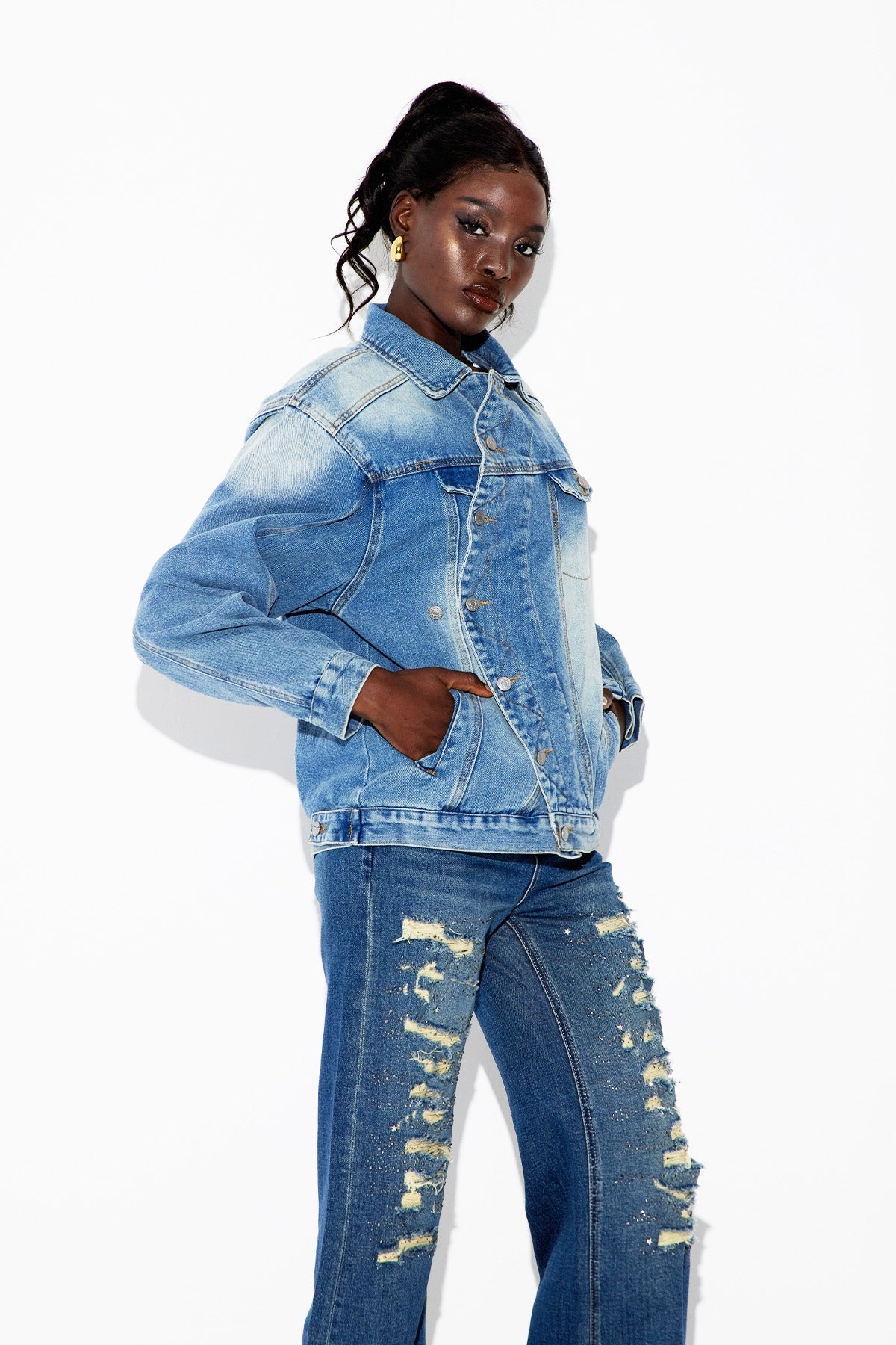 Ebbe Dekonstrüksiyon Denim Ceket