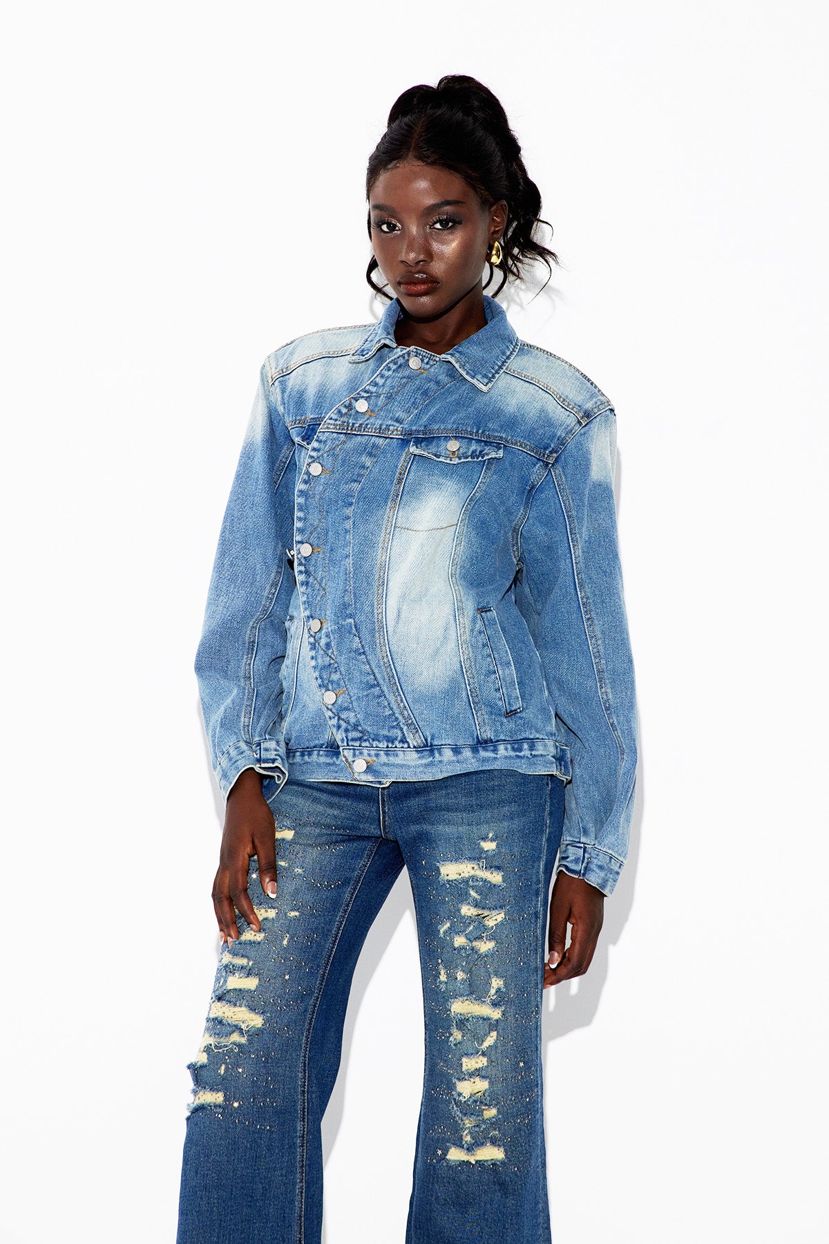 Ebbe Dekonstrüksiyon Denim Ceket