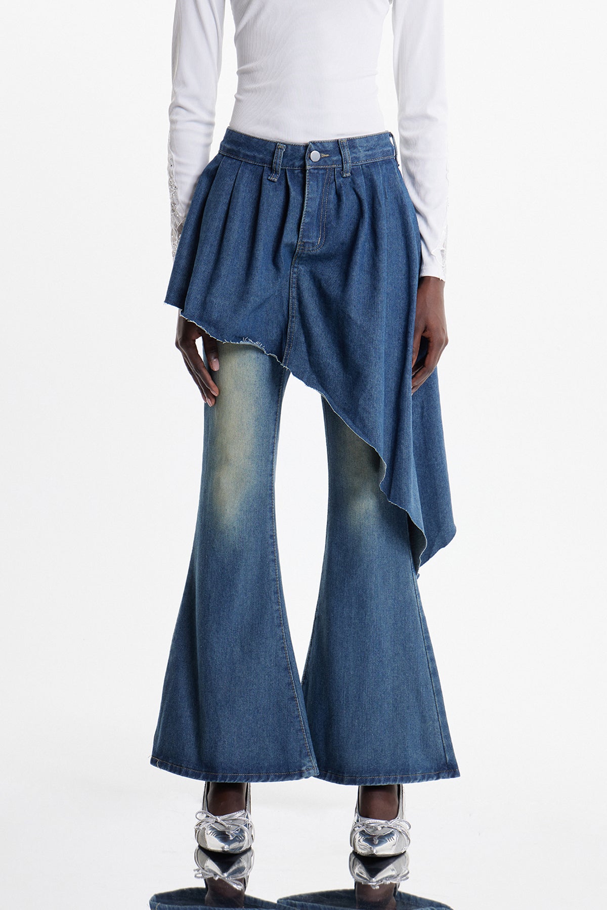 Ekaterini Dekonstrüksiyon Bootcut Jean Pantolon