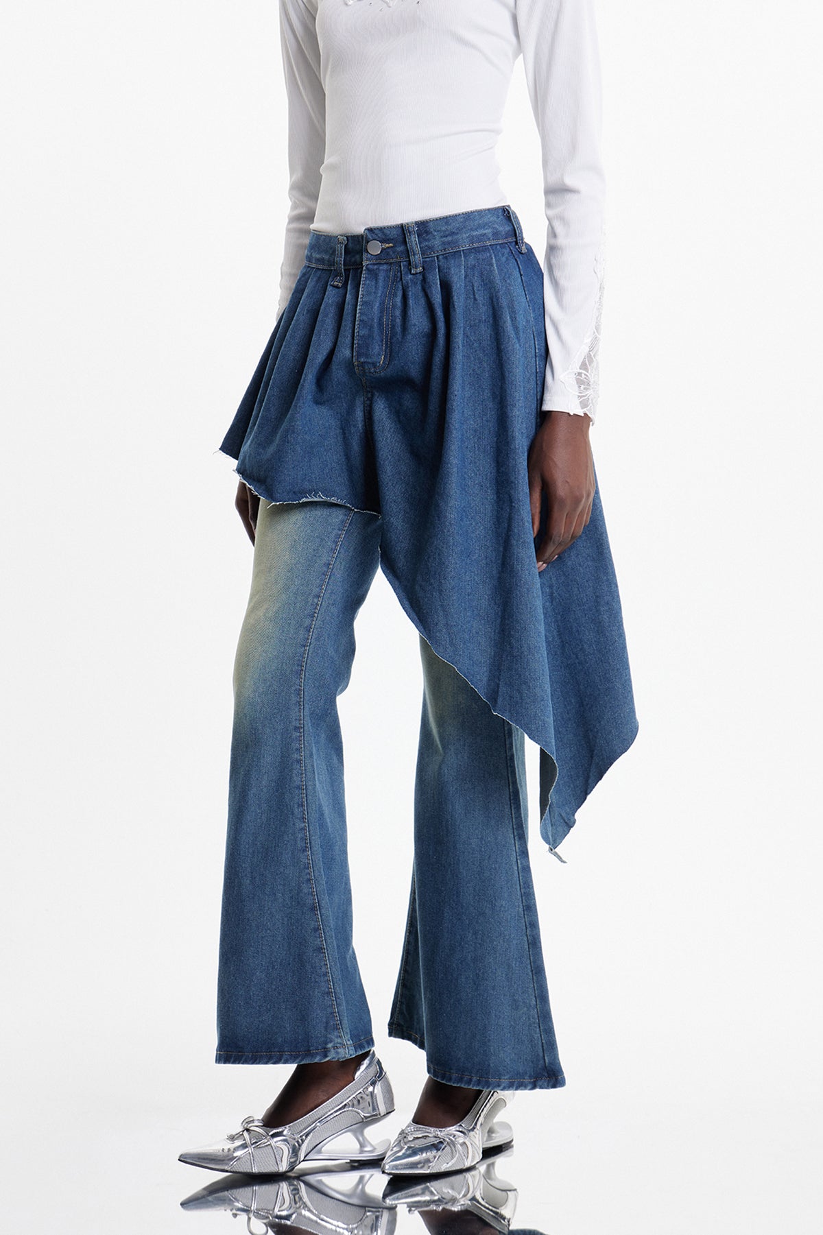 Ekaterini Dekonstrüksiyon Bootcut Jean Pantolon