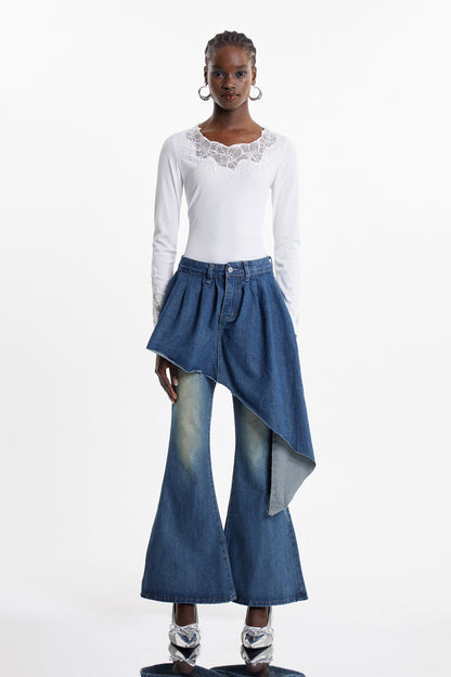 Ekaterini Dekonstrüksiyon Bootcut Jean Pantolon