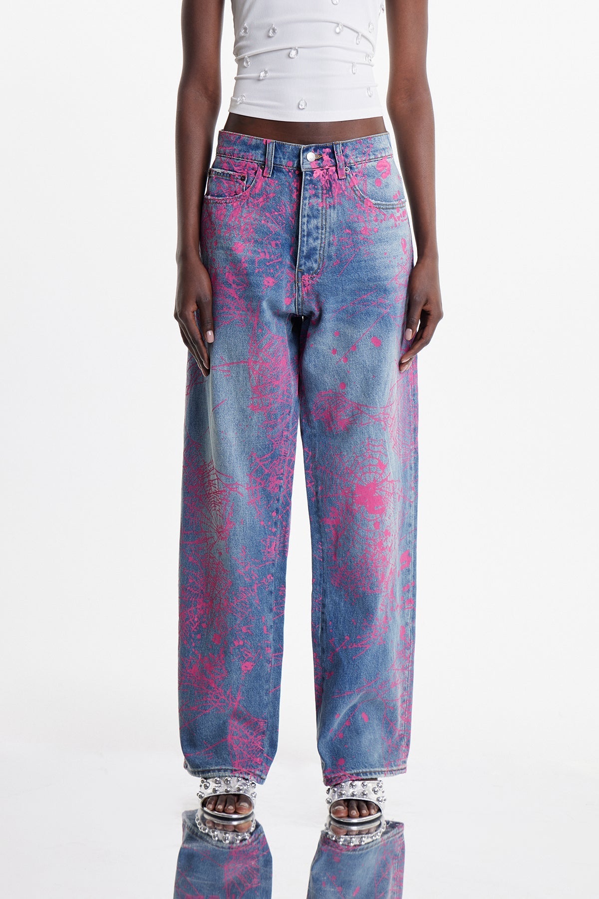 Elanur Boya Sıçratmalı Jean Pantolon