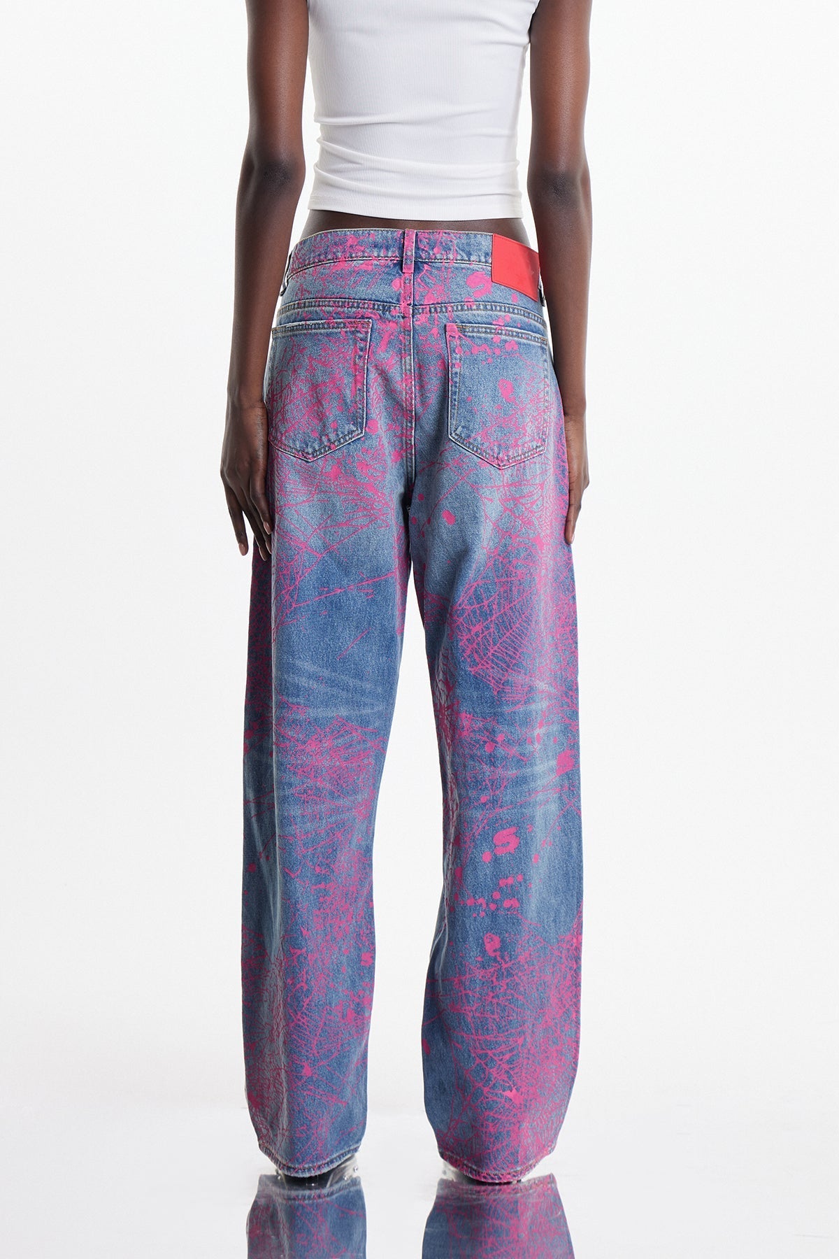 Elanur Boya Sıçratmalı Jean Pantolon