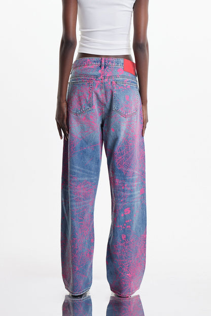 Elanur Boya Sıçratmalı Jean Pantolon