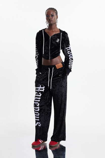 Eldred Baskılı Kadife Crop Ceket