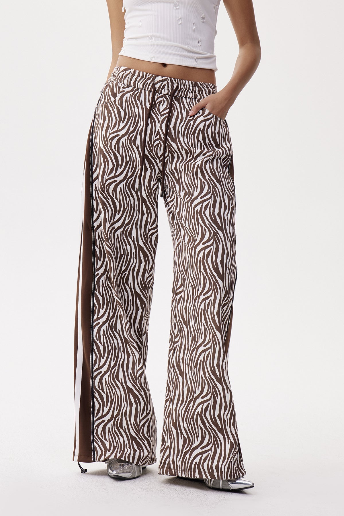 Eliab Deconstruct Zebra Desenli Jean Pantolon