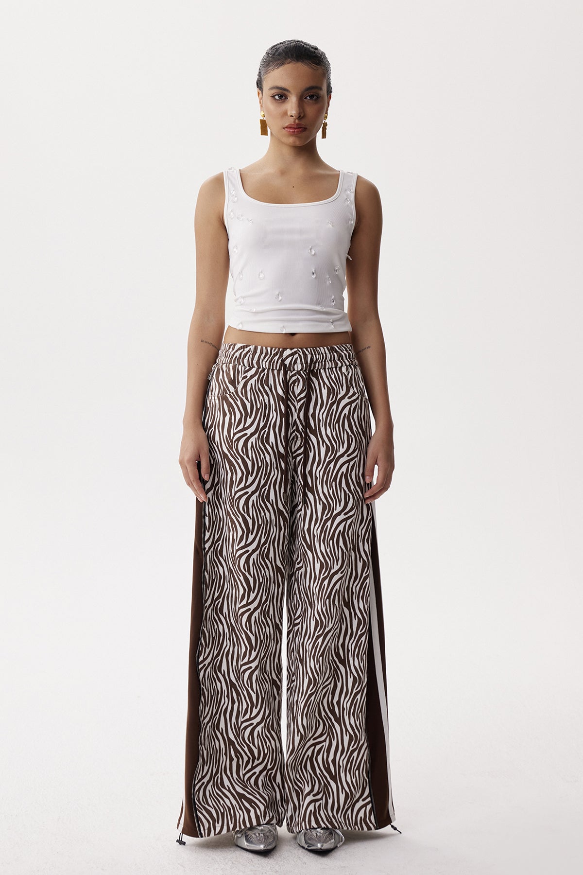 Eliab Deconstruct Zebra Desenli Jean Pantolon